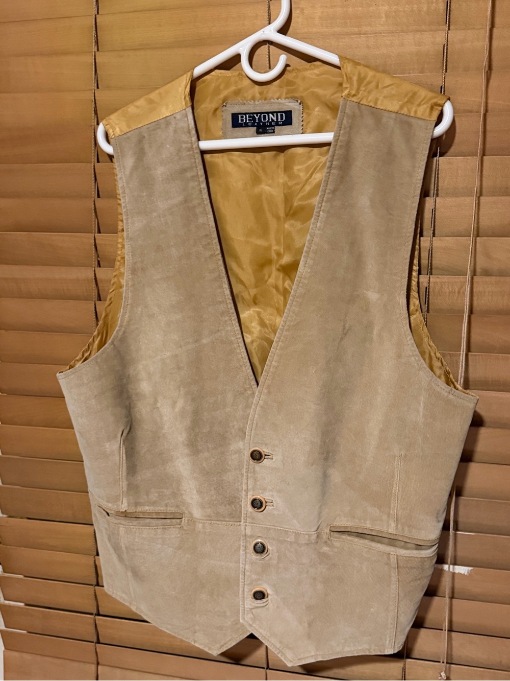 BEYOND Vintage-Inspired Tan Suede Vest